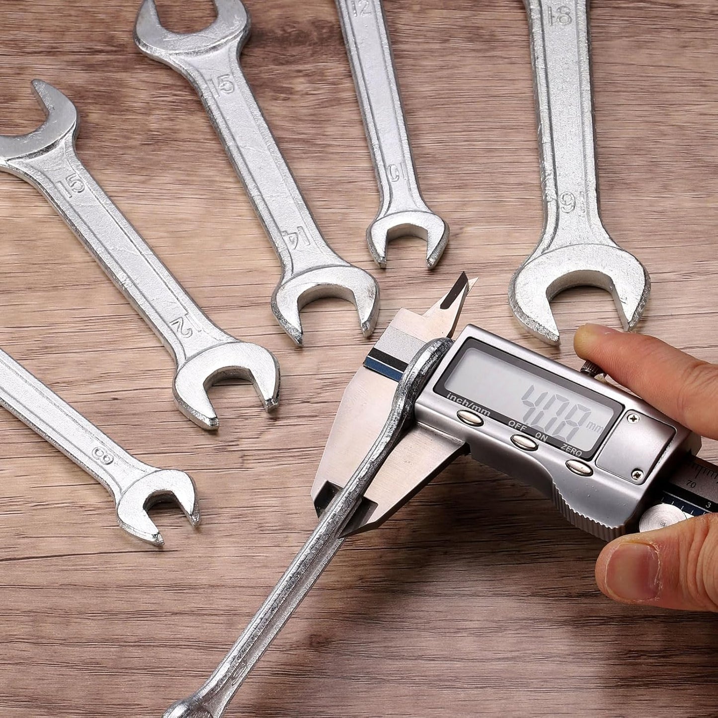 HARFINGTON 5pcs Double Open End Wrench 8mm x 10mm Metric 15 Degree Offset Angle Small Flat Head Wrench Galvanizing Open Ended Spanner for Automotive Repair Furniture Assembly