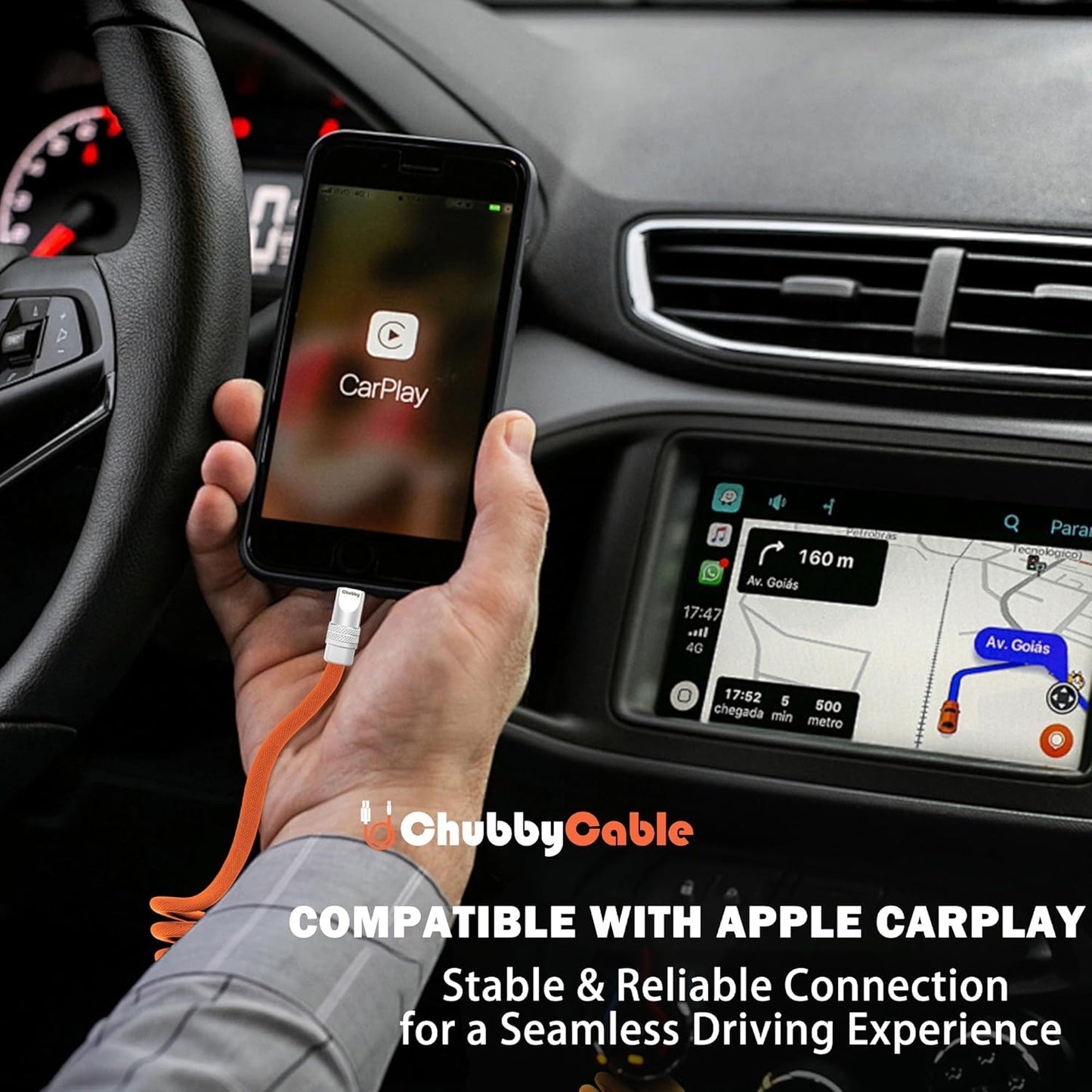 chubbycable Curly Chubby - Retractable Fast Charging Cable 240W Coiled Charger Cord for Car Durable USB-C Cable for Phones, Tablets and More, White, Type-C to Type-C, 1.3FT-2.3FT