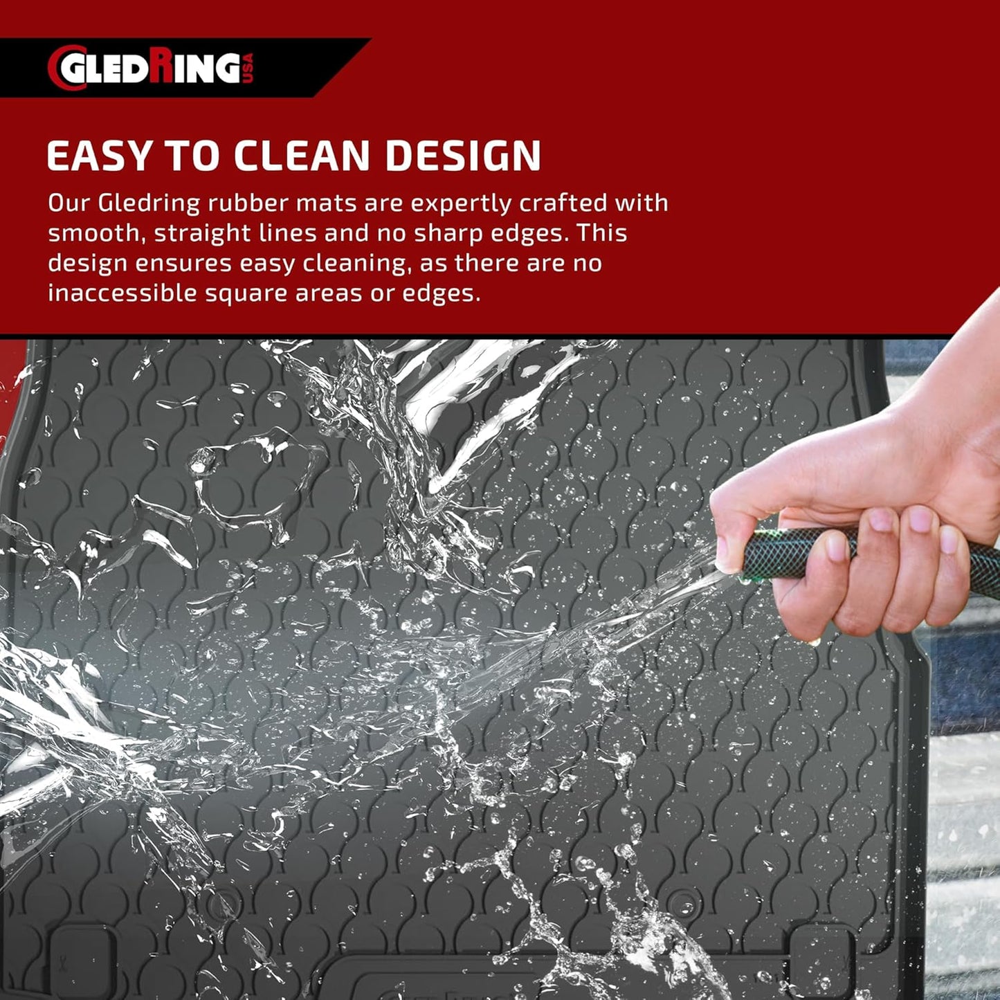 GledringUSA Custom Fit All-Weather Rubber Cargo Mat for Land Rover Range Rover Sport 2014-2022 - No Trimming Needed.
