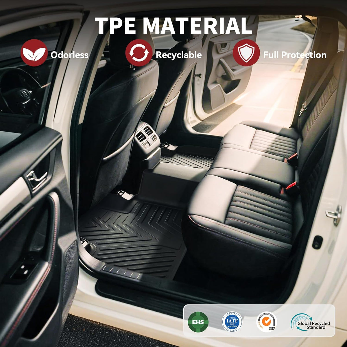 YITAMOTOR Floor Mats Compatible with Toyota 4Runner 2013-2024 & 2014-2023 Lexus GX460, Custom Fit Floor Liners 1st & 2nd Row All Weather Rubber Automotive Mats, Black