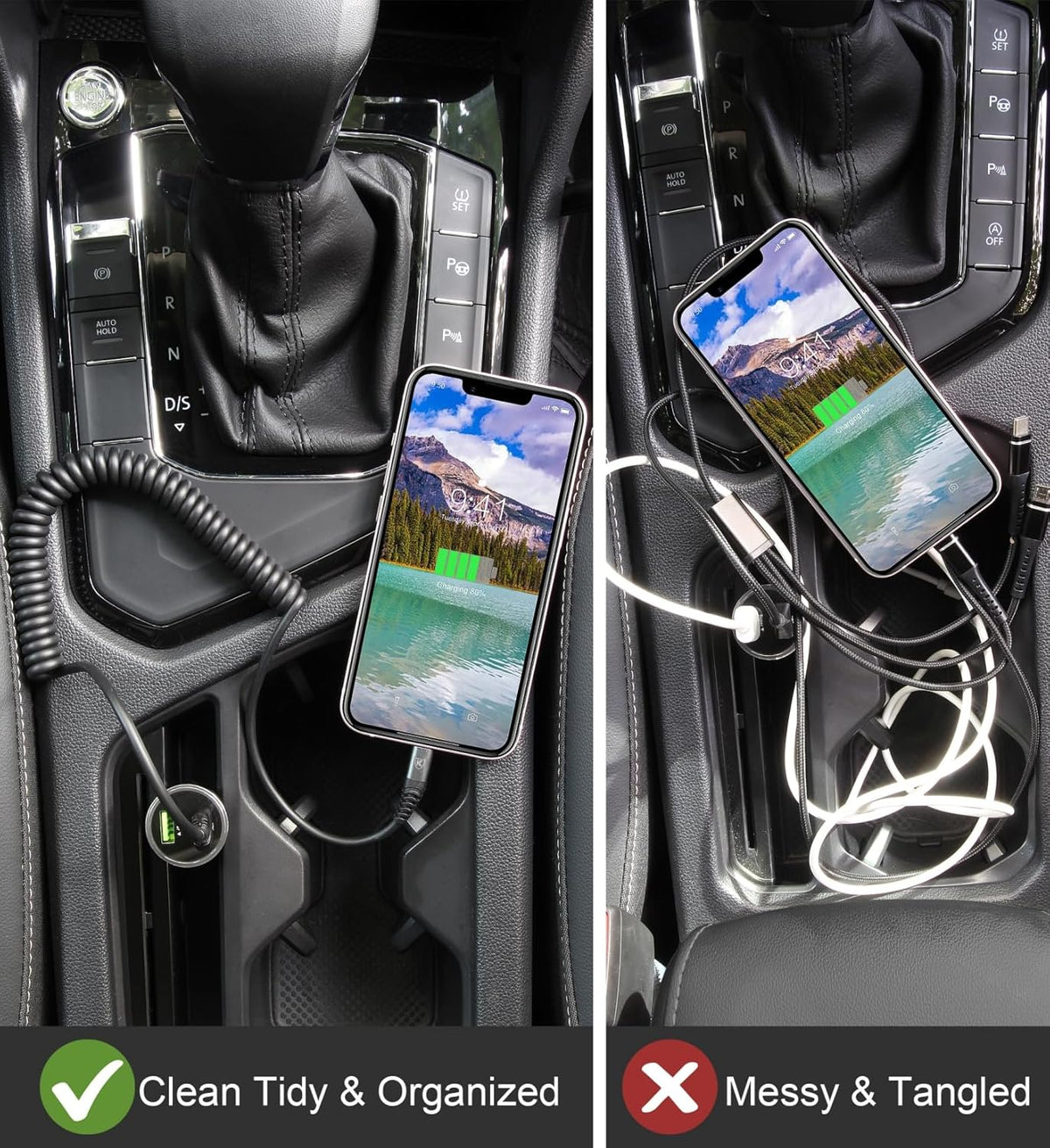 iPhone Charger Cable 6FT for Car, Coiled Lightning Cable [Apple MFi Certified] 2 Pack 6 Feet Lightning Cord Compatible with iPhone14 13/12/11 Pro Max/XS MAX/XR/XS/X/8/7/Plus/6S iPad/iPod - Black