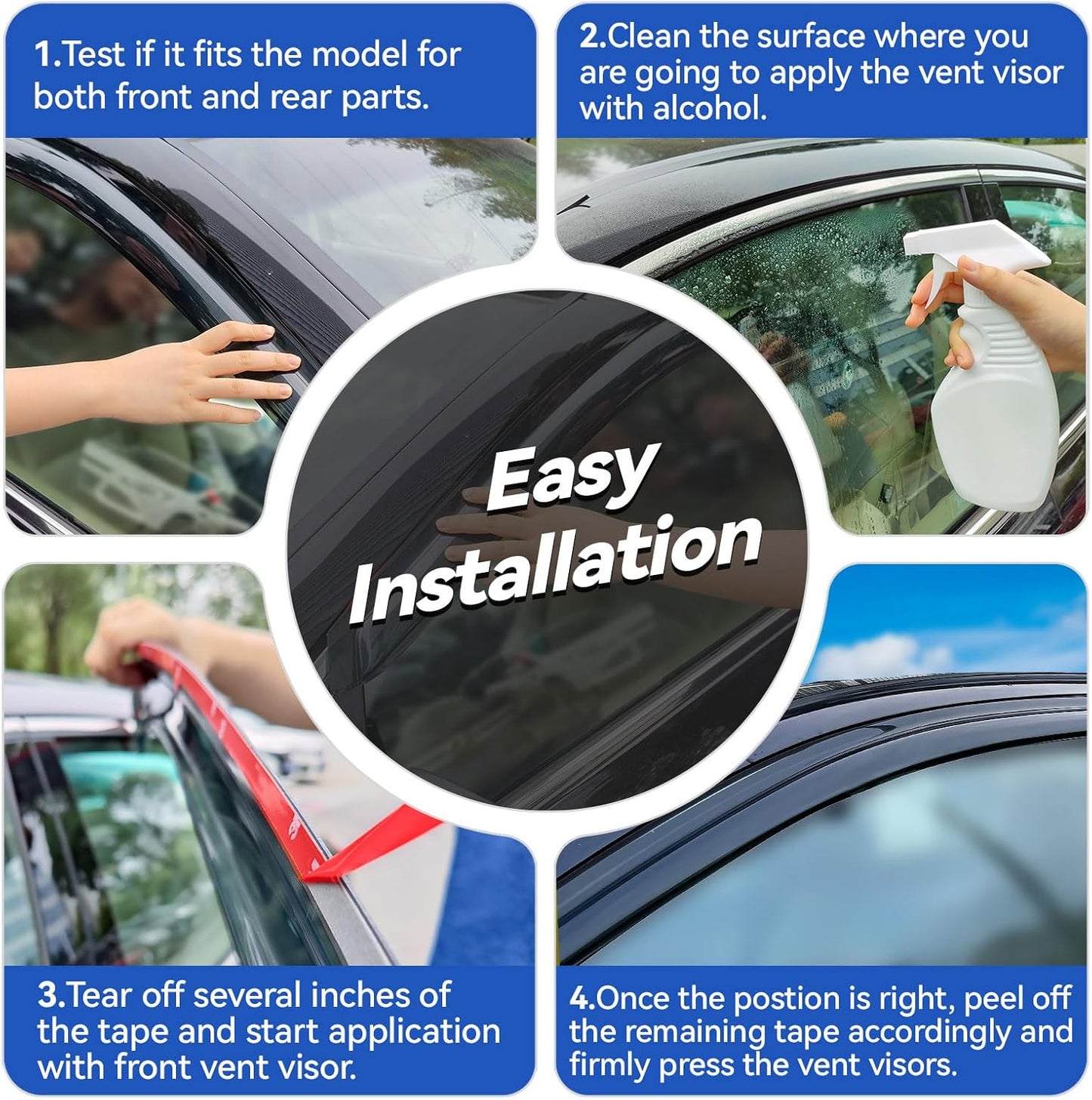 Window Visors Rain Guards for 2014-2018 Chevy Silverado/GMC Sierra 1500 Regular Cab, Out-Channel Window Vent Wind Deflectors Visors Shades for 15-19 Silverado/Sierra 2500HD 3500HD, 2PCS