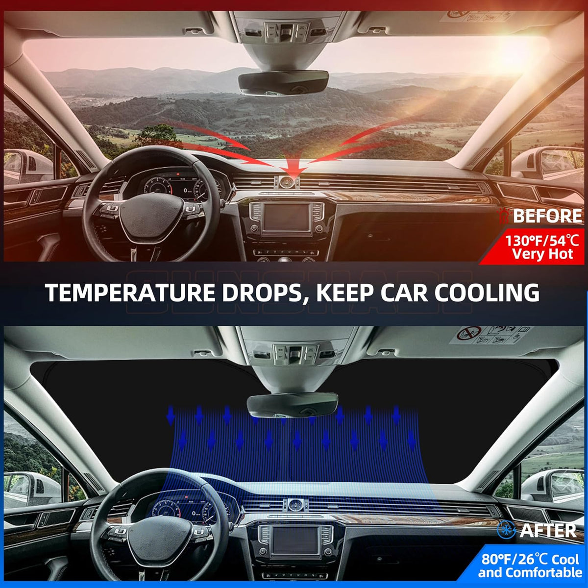 Windshield Sun Shade for Ch-evro-let/Chevy Trax (LS/1RS/LT/2RS/ACTIV) 2024 2025 2026 Foldable Sunshade Custom Fit Front Window Car Interior Accessories Protector Blocks UV Rays
