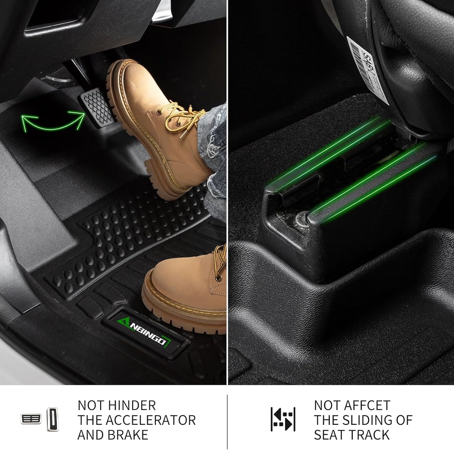 ANBINGO®-Floor Mats & Cargo Liner for Nissan Kicks 2025 2026 SR/SV (Only fit Upper Cargo Deck) All Weather Protection TPE Full Set Floor Mats for 2025 2026 Nissan Kicks Accessories