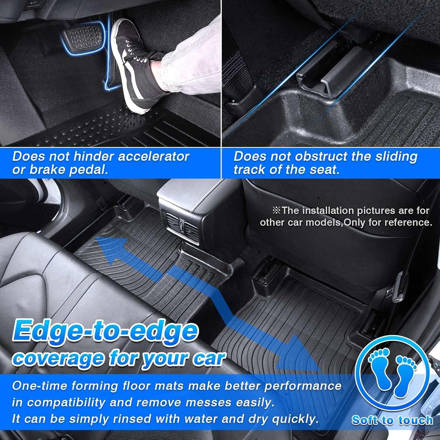 Cartist Custom Fit for Floor Mats 2015-2022 Chevy Colorado Crew Cab/GMC Canyon Crew Cab TPO Odorless High Edge Floor Liners 1nd&2nd Row Carpet Protectotion