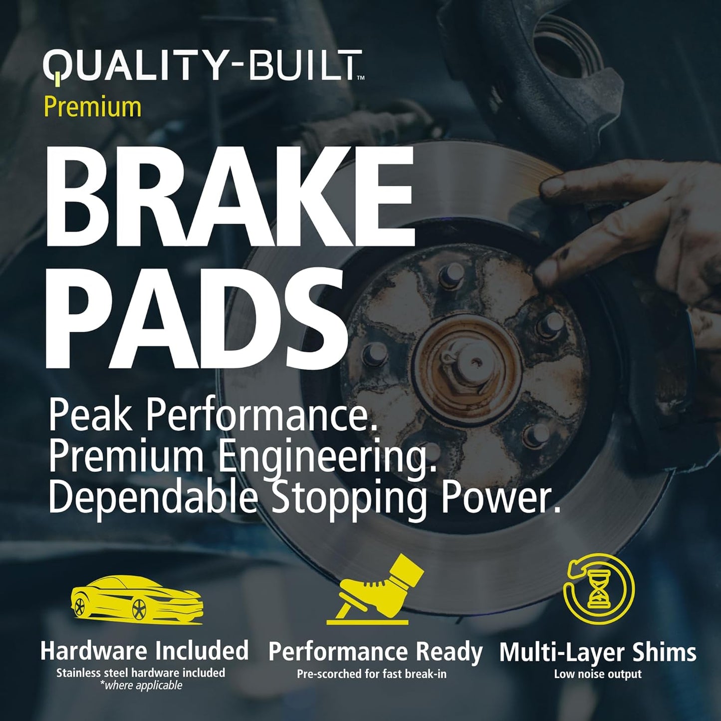 Premium Semi-Metallic Front Brake Pads (1001-0614AM) Compatible with Chevrolet Caprice 1994-1996, Chevrolet Impala 1994-1994