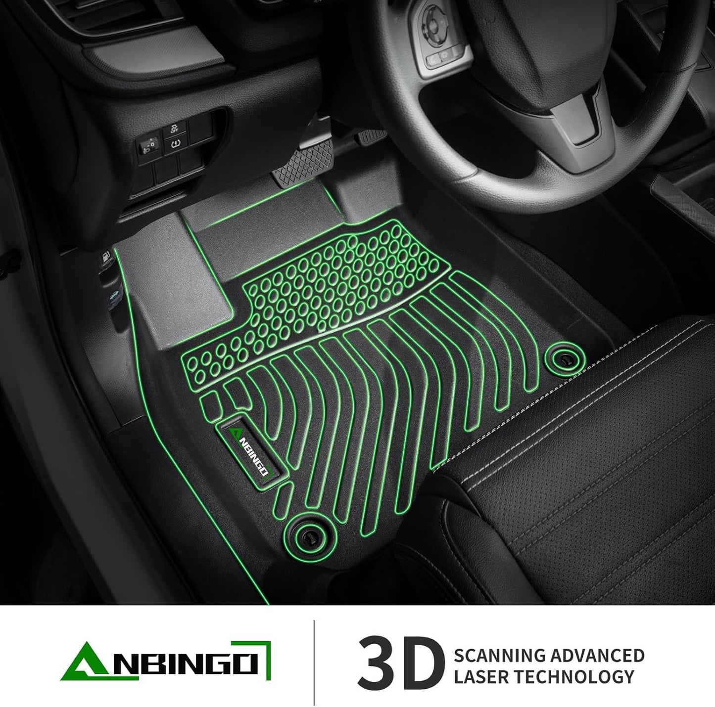 ANBINGO®-Floor Mats & Cargo Liner Custom for 2010-2015 RX / RX350 / RX450h All Weather Protection TPE Heavy Duty Non-Slip Automotive RX Floor Liners Fits Full Set RX350 Accessories, Black
