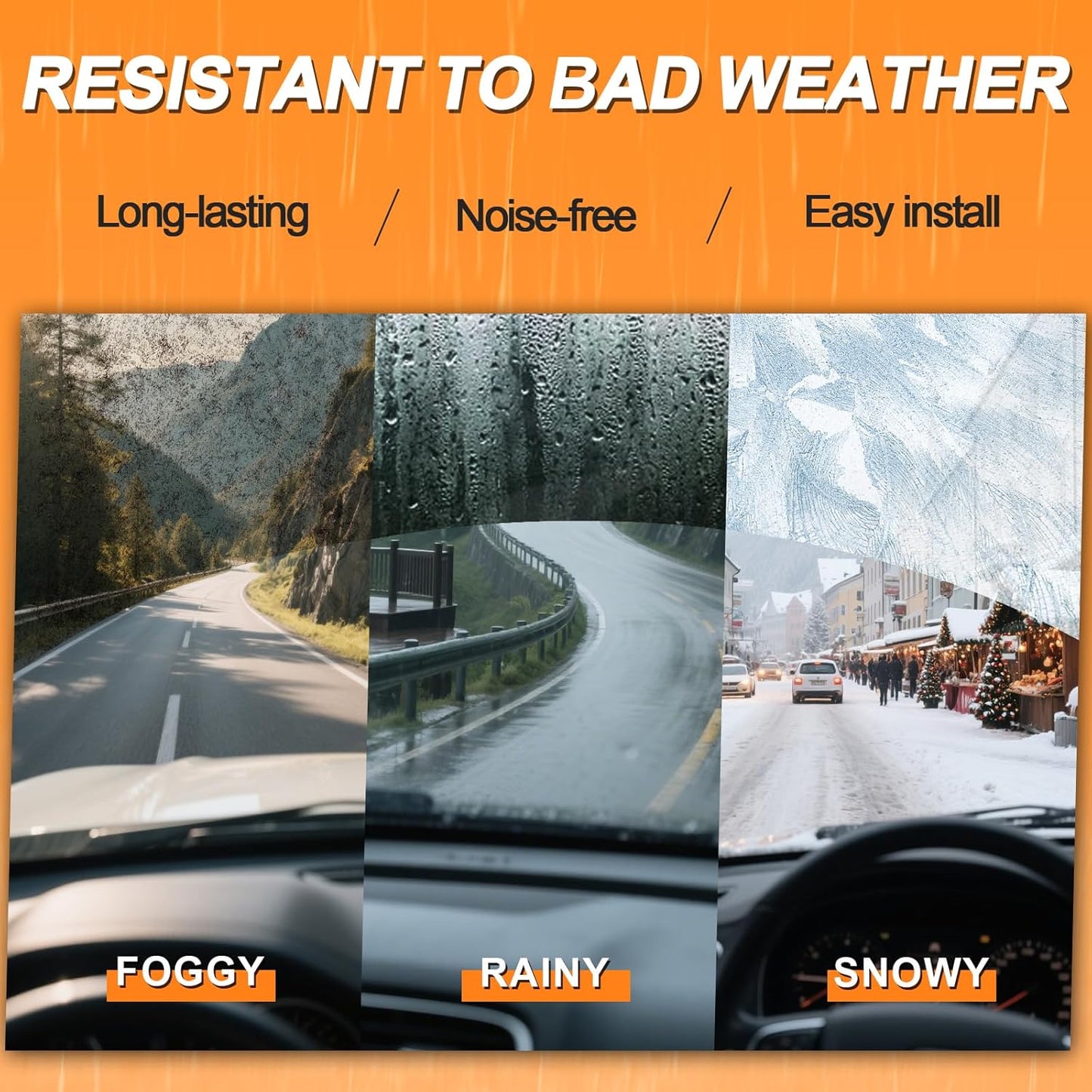 HULADAED® 28'' 16'' 16'' Windshield Wipers Replacement for Toyota Prius 2023-2016,Silicone Front Rear Wiper blades for MY Car-All Weather & Quiet(3 PACK)